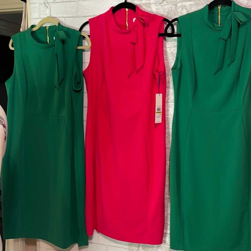 Calvin Klein Bow-Neck Dress - Meadow - Size 6, 14,16 NWT